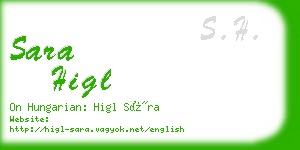 sara higl business card